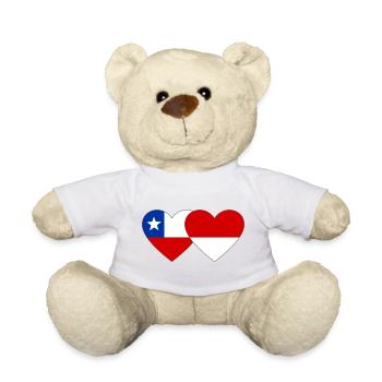 Chile_Polen_Flagge_Herz - Teddy Bear - white - Front