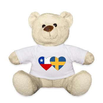 Chile Sweden Flag Heart - Teddy Bear - white - Front