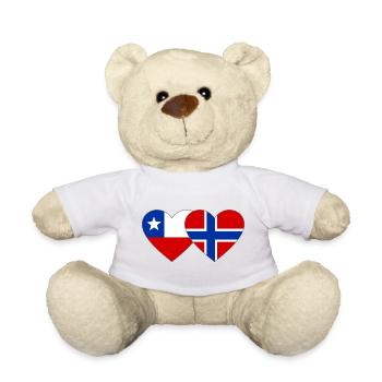 Chile Norway Flag Heart - Teddy Bear - white - Front