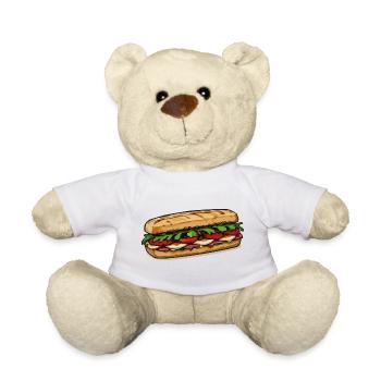 Fresh sandwich illustration design - Teddy Bear - white - Front