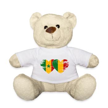 Senegal_Mali_Flagge_Herz_used - Teddy - Weiß - Vorne