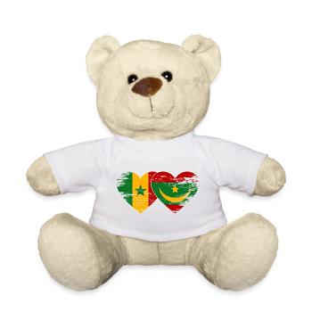 Senegal_Mauretanien_Flagge_Herz_used - Teddy - Weiß - Vorne