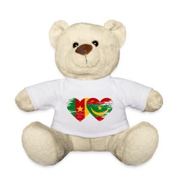 Kamerun_Mauretanien_Flagge_Herz_used - Teddy Bear - white - Front