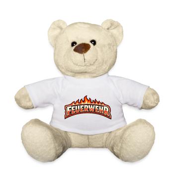 Feuerwehr Flammen Emblem - Teddy - Weiß - Vorne