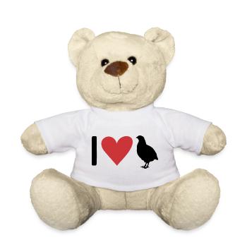 I Love Quail - Teddy - Weiß - Vorne