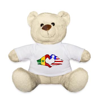 Senegal_Liberia_Flagge_Haende_Herzform_used - Teddy Bear - white - Front