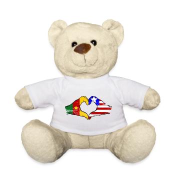 Cœur du drapeau du Cameroun du Liberia utilisé - Nounours - blanc - Devant