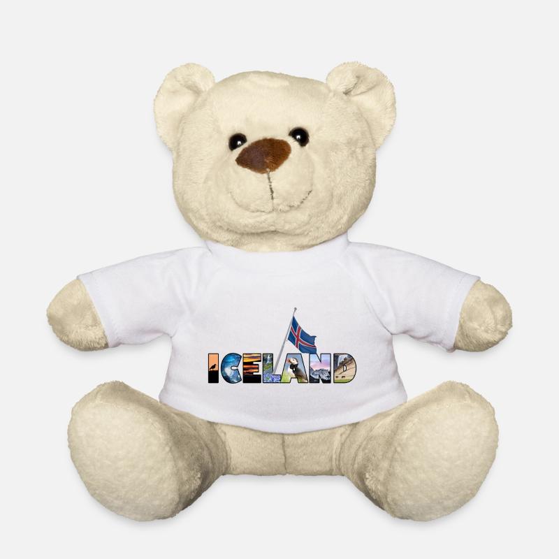 Schriftzug Iceland - Teddy - Weiß