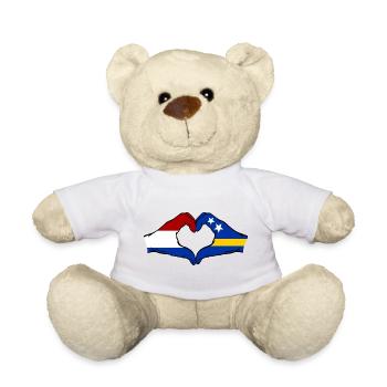 Holland Curacao Flagge Hände Herzform used - Teddy - Weiß - Vorne