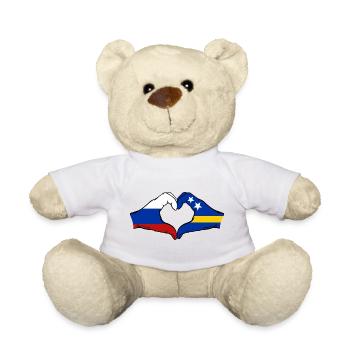 Russland_Curacao_Flagge_Hände_Herzform - Nounours - blanc - Devant