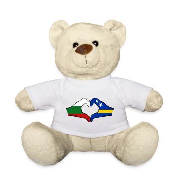 Bulgaria Curaçao Flag Hands Heart Shape - Teddy Bear - white - Front