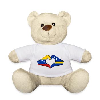 Venezuela Curacao Flag Hands Heart Shape - Teddy Bear - white - Front