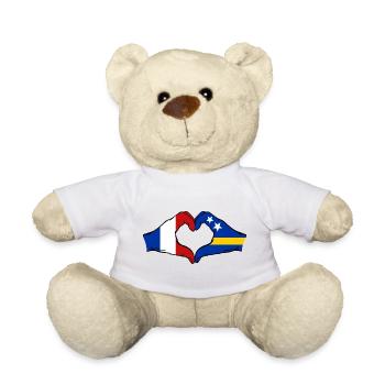 France Curacao Flag Hands Heart Shape - Teddy Bear - white - Front