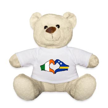 Ireland Curacao Flag Hands Heart Shape - Teddy Bear - white - Front