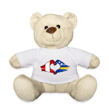 Peru Curacao flag hands heart shape used - Teddy Bear - white - Front