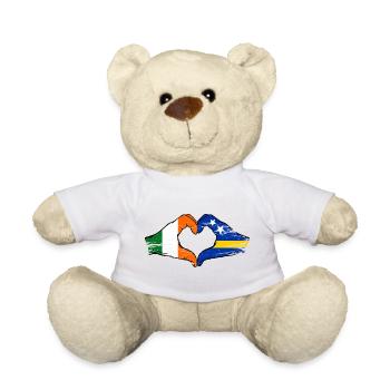 Irland Curacao Flagge Hände Herzform used - Teddy - Weiß - Vorne