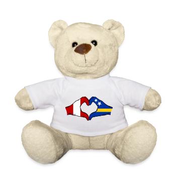 Peru Curacao Flag Hands Heart Shape - Teddy Bear - white - Front
