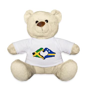 Jamaika Curacao Flagge Hände Herzform - Teddy - Weiß - Vorne