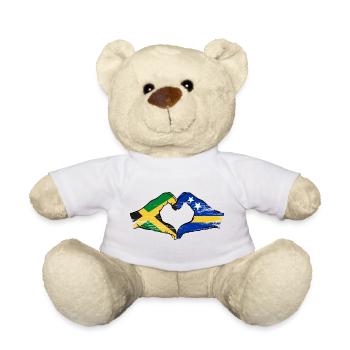 Jamaica Curacao flag hands heart shape used - Teddy Bear - white - Front