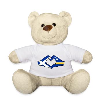 Schottland Curacao Flagge Hände Herzform  - Teddy - Weiß - Vorne