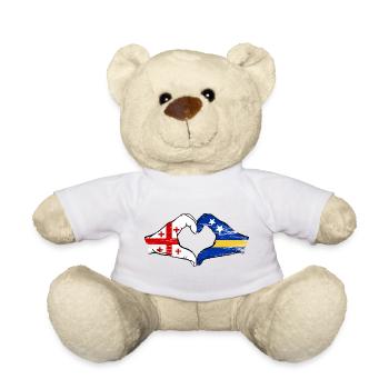 Georgia Curacao Flag Hands Heart Shape Used - Teddy Bear - white - Front