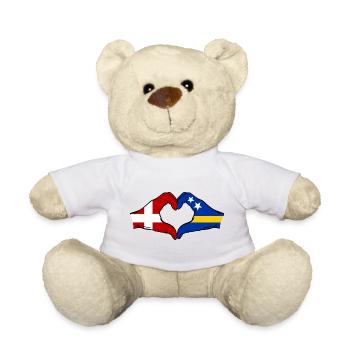 Denmark Curacao Flag Hands Heart Shape - Teddy Bear - white - Front