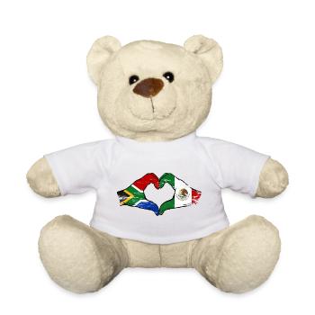 South Africa Mexico Flag Hands Heart Shape Used - Teddy Bear - white - Front