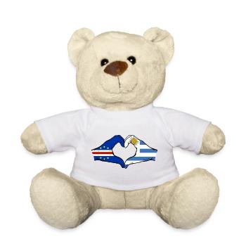 Kap Verde Uruguay Flagge Hände Herzform - Teddy - Weiß - Vorne