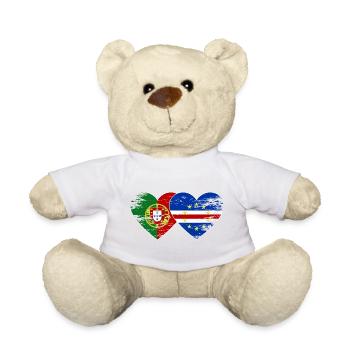 Portugal Kap Verde Flagge Herz used - Teddy - Weiß - Vorne