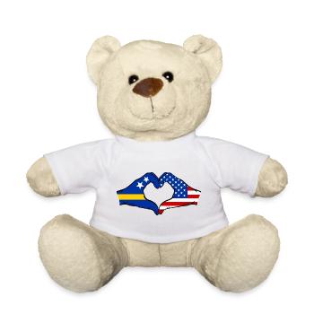 Curacao USA flag hands heart shape used - Teddy Bear - white - Front