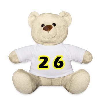 Symbole du chiffre 26 - Nounours - blanc - Devant