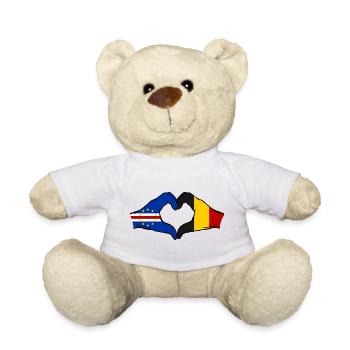 Kap Verde Belgien Flagge Hände Herzform  - Teddy - Weiß - Vorne