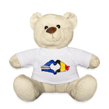 Mains du drapeau belge du Cap-Vert en forme de cœur utilisées - Nounours - blanc - Devant