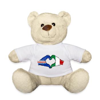 Mains du drapeau italien du Cap-Vert en forme de cœur utilisées - Nounours - blanc - Devant