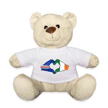 Kap Verde Irland Flagge Hände Herzform used - Teddy - Weiß - Vorne