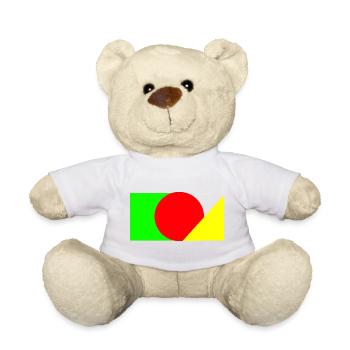 Roter Kreis trifft Grün-Gelb - Teddy - Weiß - Vorne