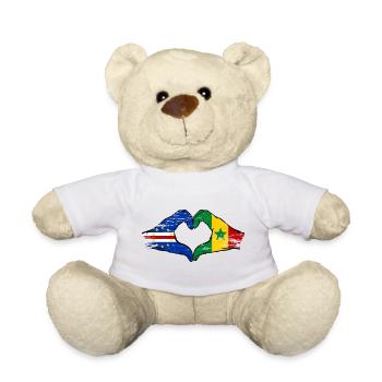 Kap Verde Senegal Flagge Hände Herzform used - Teddy - Weiß - Vorne