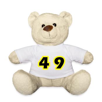 Symbole du chiffre 49 - Nounours - blanc - Devant