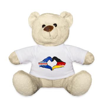 Mains du drapeau allemand du Cap-Vert en forme de cœur utilisées - Nounours - blanc - Devant