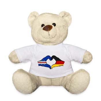 Mains du drapeau allemand du Cap-Vert en forme de cœur utilisées - Nounours - blanc - Devant