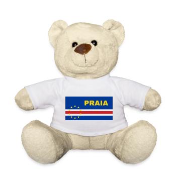 Praia in Cabo Verde Flag - Teddy Bear - white - Front