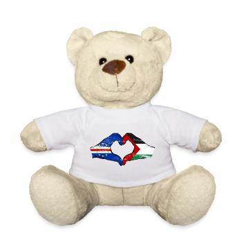 Kap Verde Palaestina Flagge Hände Herzform used - Teddy - Weiß - Vorne