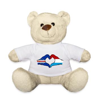 Drapeau du Luxembourg du Cap-Vert Mains en forme de cœur - Nounours - blanc - Devant