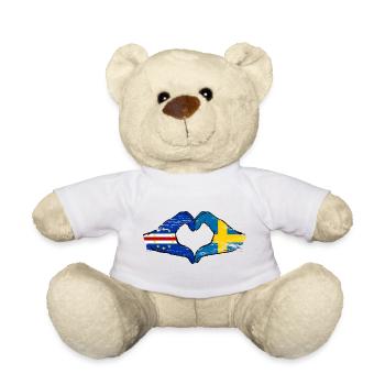 Kap Verde Schweden Flagge Hände Herzform used - Teddy - Weiß - Vorne