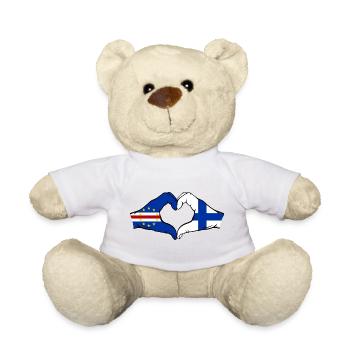 Kap Verde Finnland Flagge Hände Herzform - Teddy - Weiß - Vorne