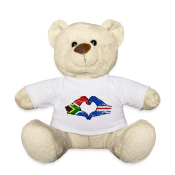 Kap Verde Südafrika Flagge Hände Herzform used - Teddy - Weiß - Vorne
