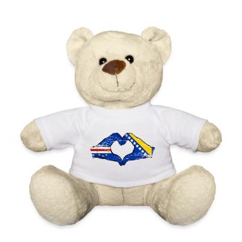 Kap Verde Bosnien Flagge Hände Herzform used - Teddy - Weiß - Vorne