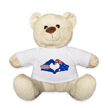 Kap Verde Australien Flagge Hände Herzform - Teddy - Weiß - Vorne