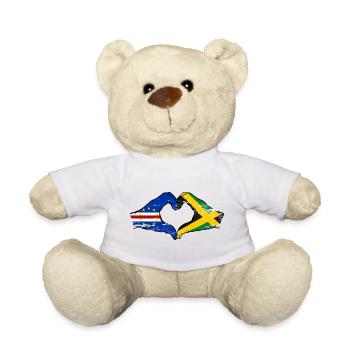 Cape Verde Jamaica flag hands heart shape used - Teddy Bear - white - Front