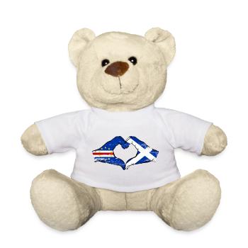 Kap Verde Schottland Flagge Hände Herzform used - Teddy - Weiß - Vorne